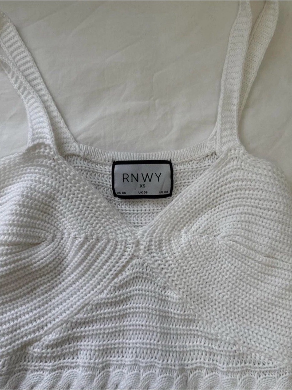 RNWY White Knit Tank Dress